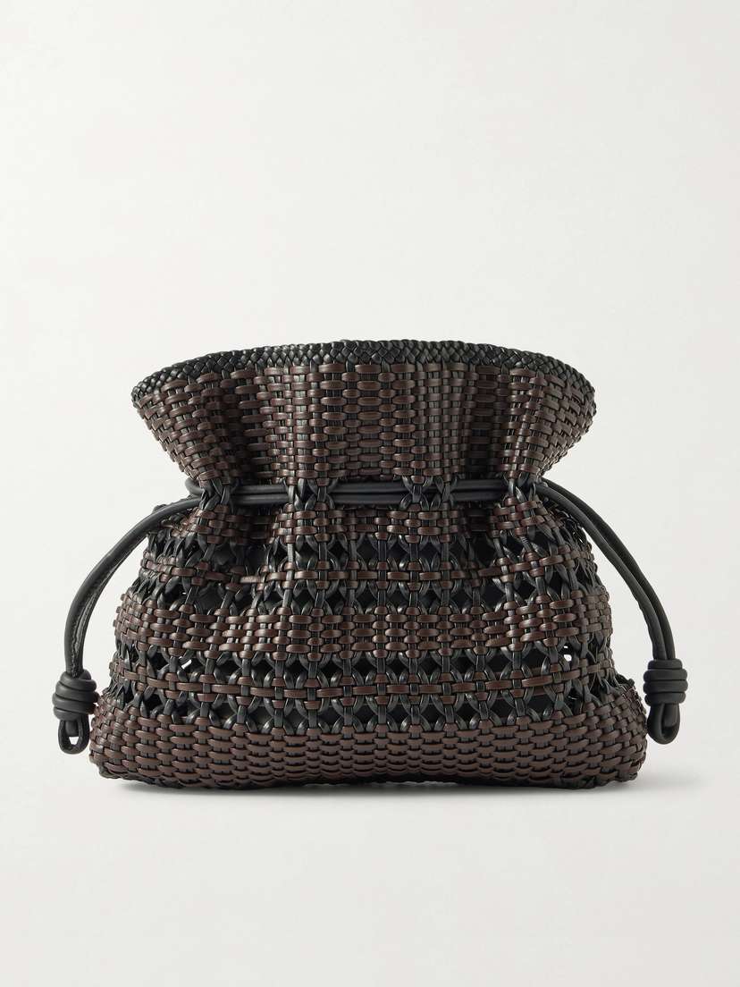 Loewe Flamenco Medium Woven Leather Clutch