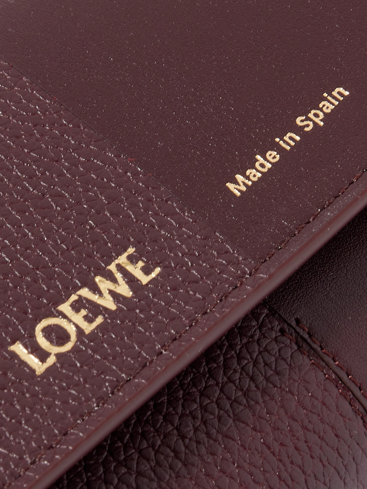 Loewe Leather Wallet In Burgundy