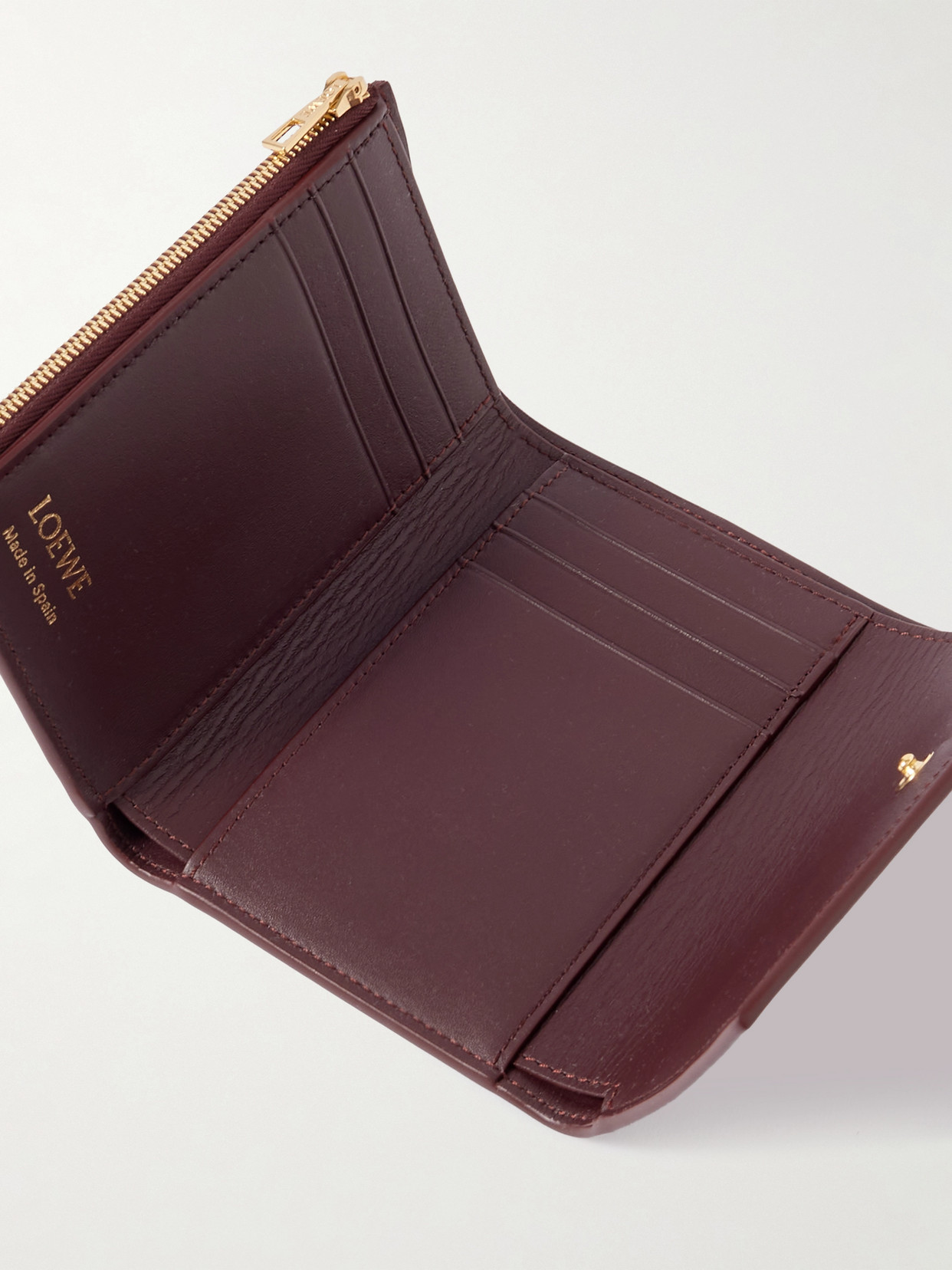 Loewe Leather Wallet In Burgundy