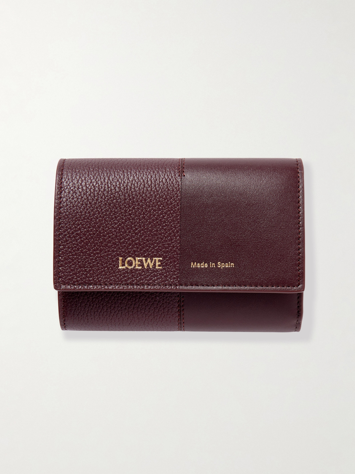 Loewe Leather Wallet In Burgundy