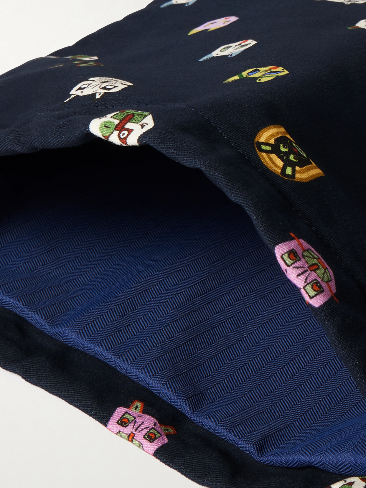 Loewe Leather-trimmed Printed Cotton-twill Pouch In Multi