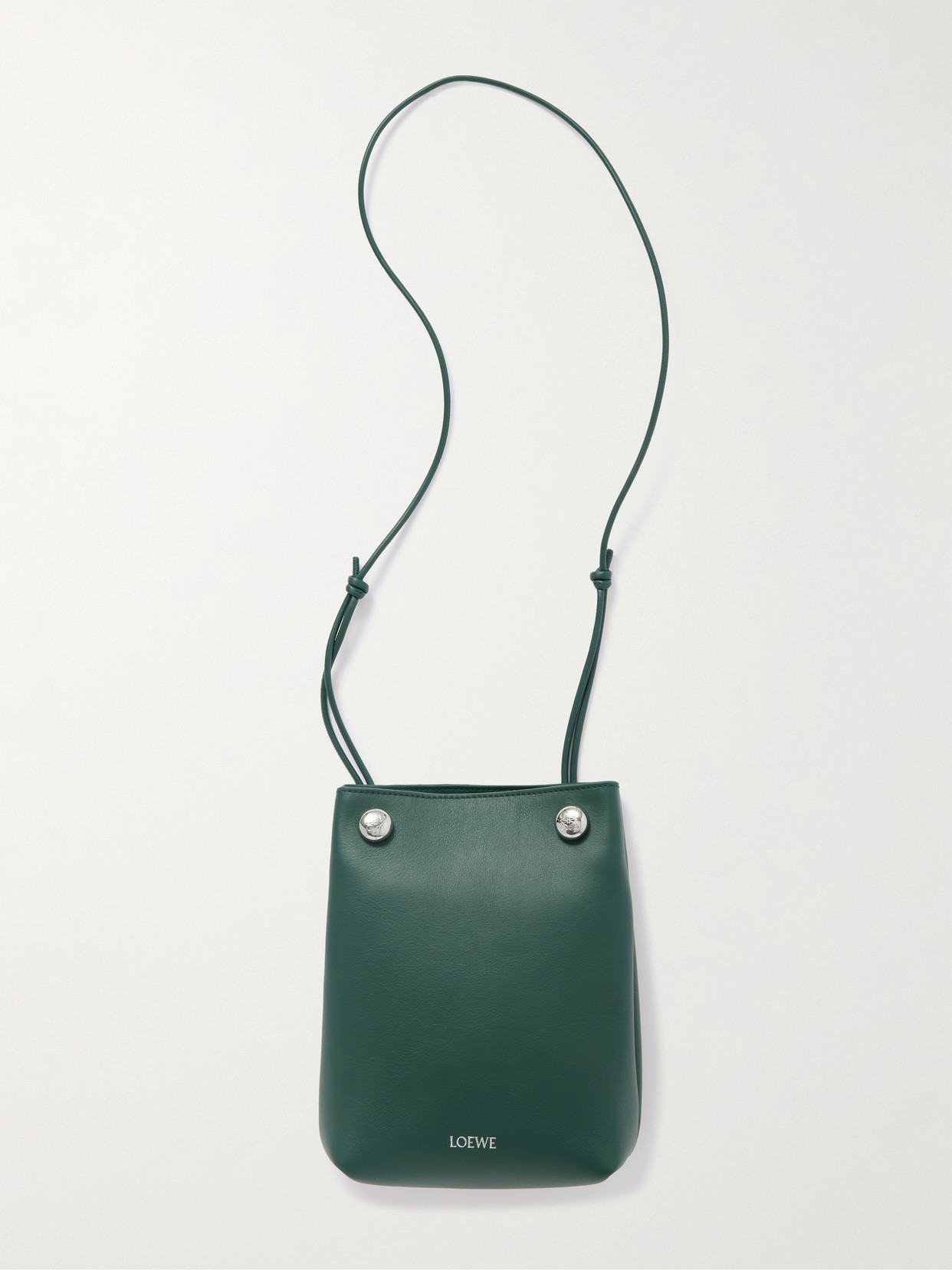 Loewe Pebble Embellished Leather Shoulder Bag In Green