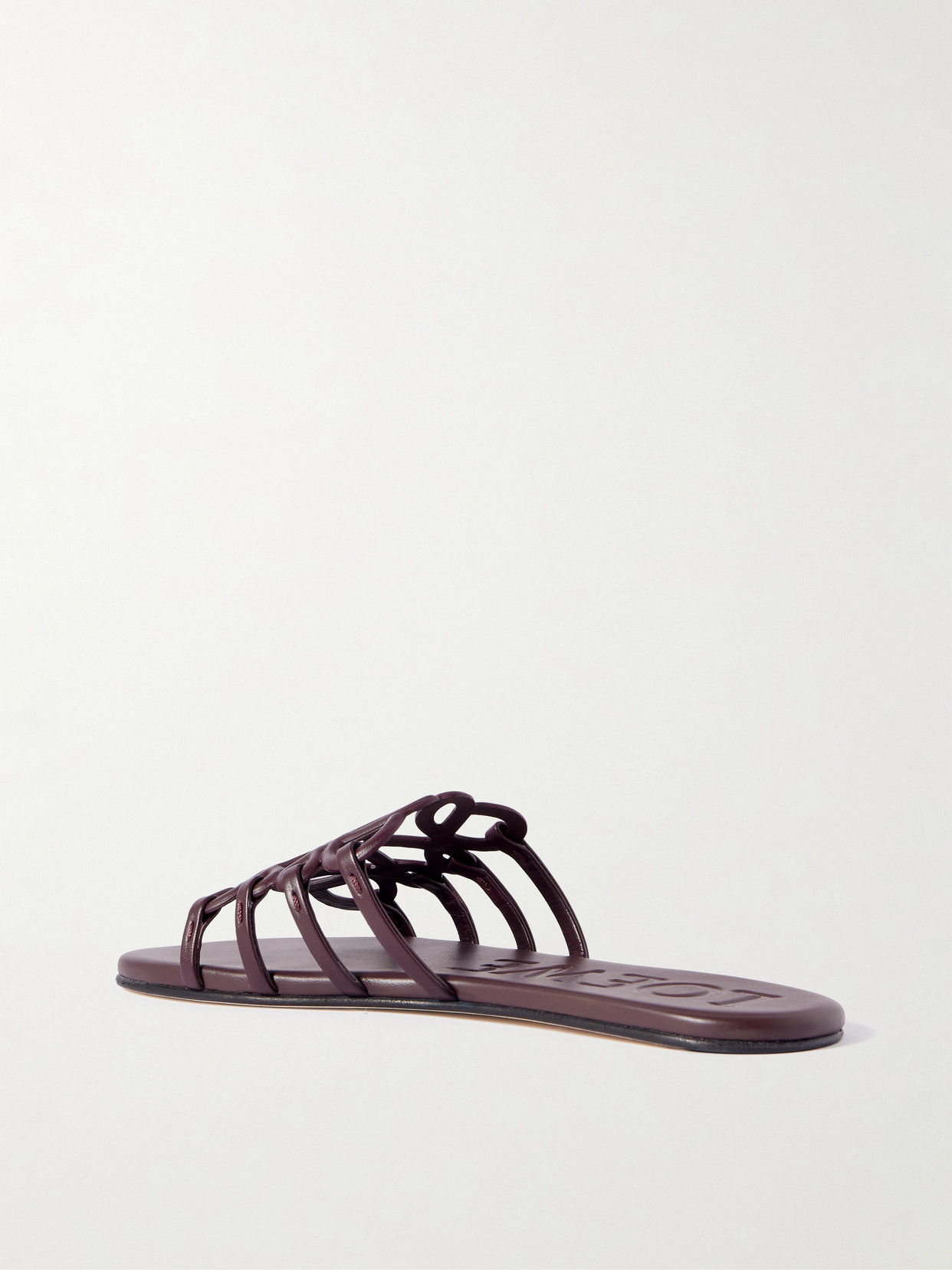 Loewe Petal Anagram Leather Slides In Animal Print