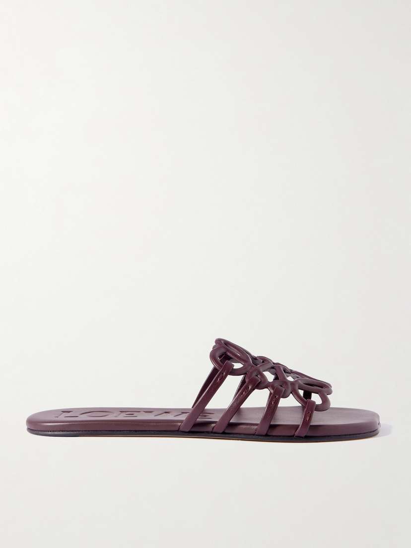 Loewe — Petal Anagram leather slides