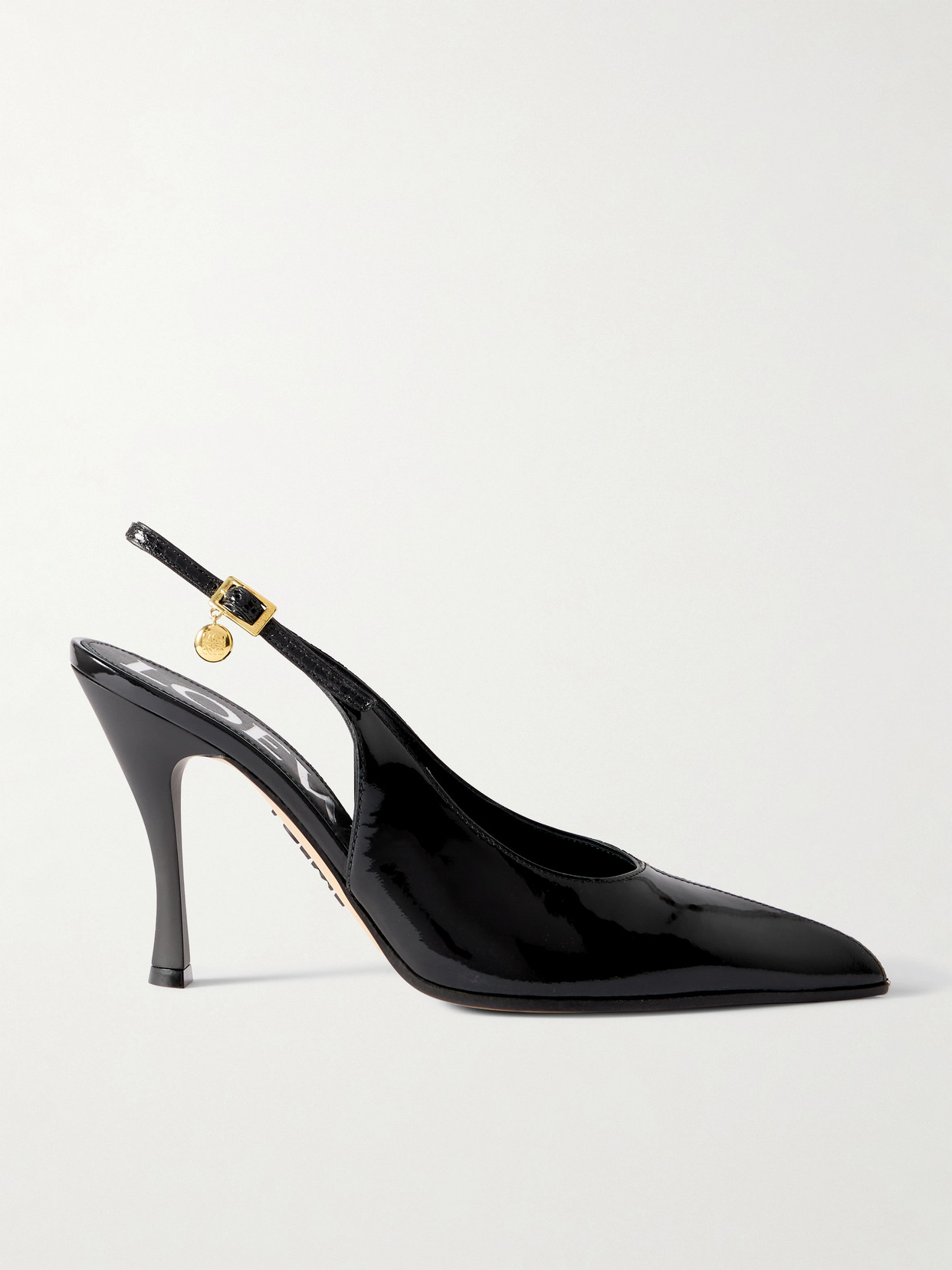 Loewe New Comic Embellished Paneled Leather Slingback Pumps In Black