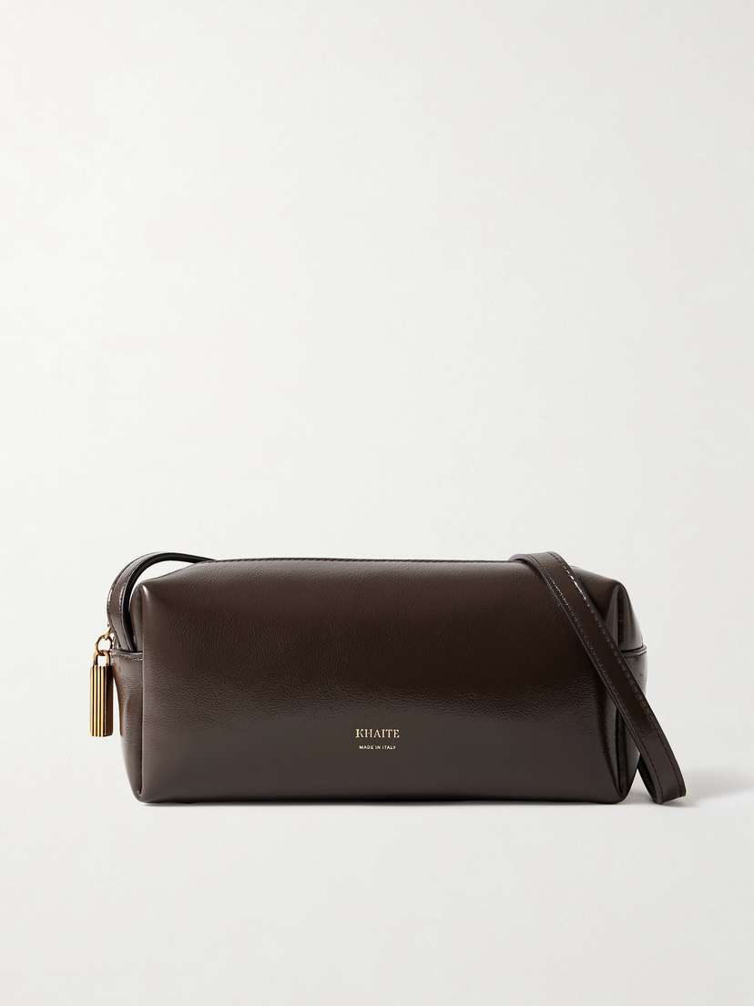 Khaite — Kye glossed-leather shoulder bag