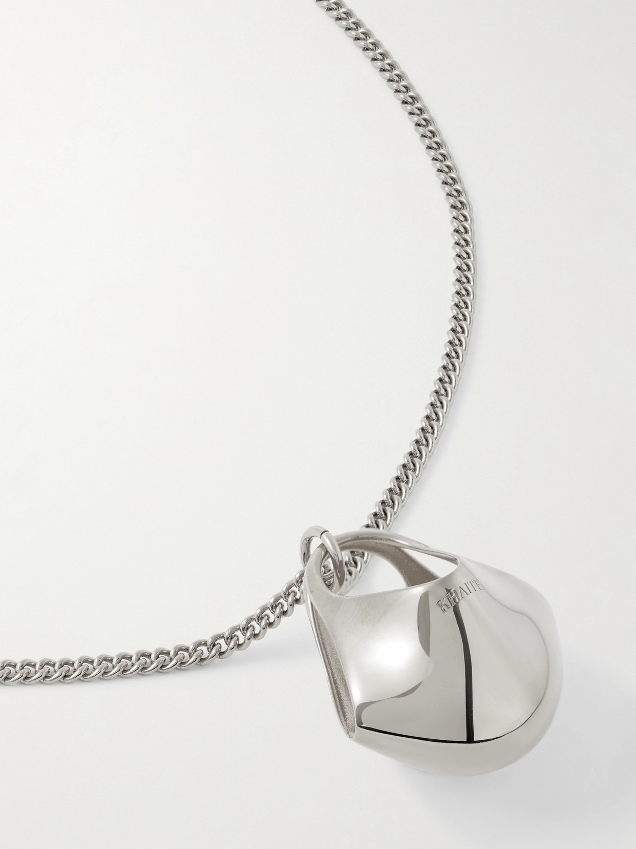Khaite Lotus Small Silver-tone Necklace In White