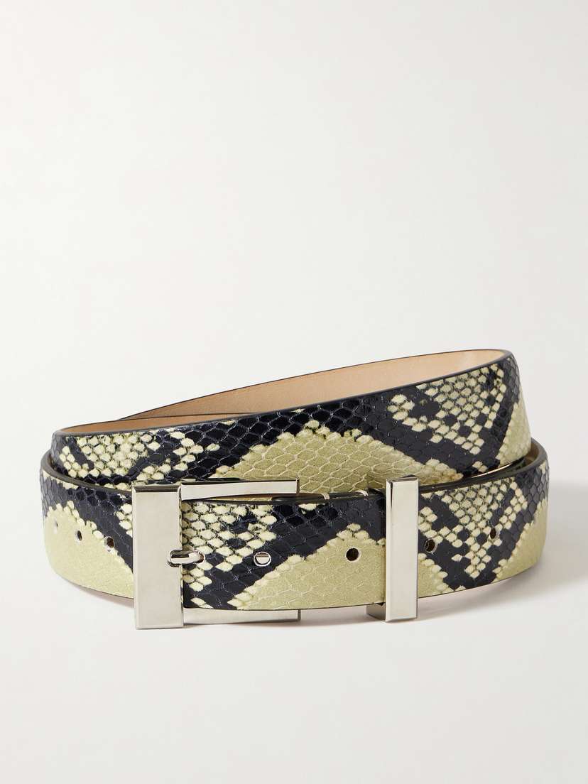 Khaite — Mahattan snake-effect leather belt