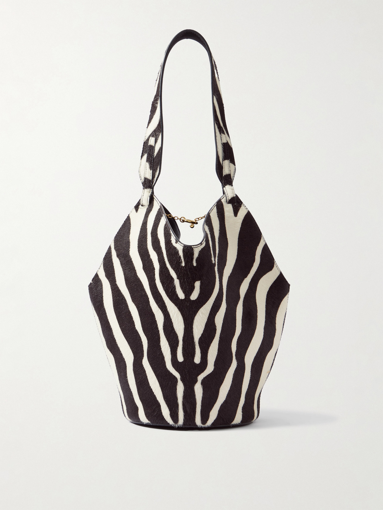 Khaite Lotus Mini Zebra-print Calf Hair And Suede Tote In Multi