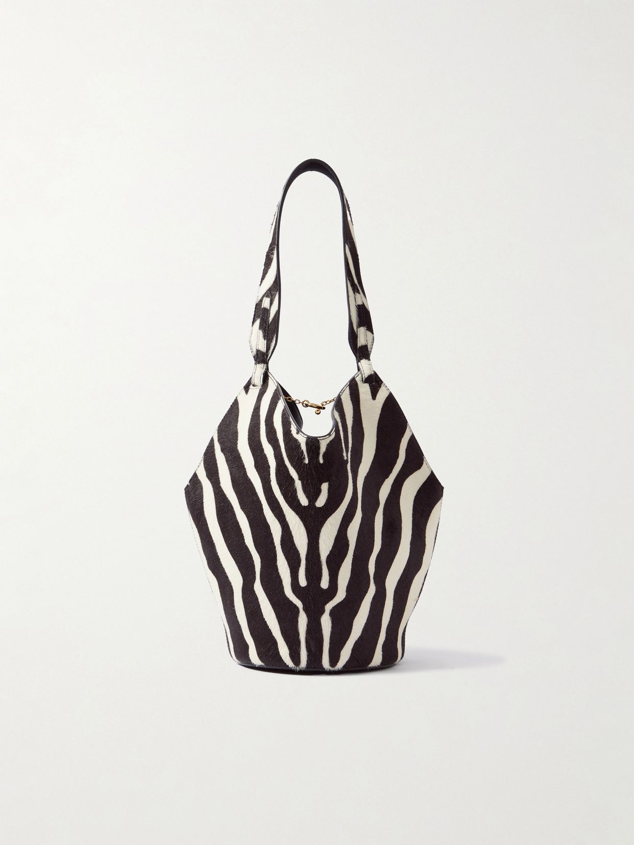 Lotus mini zebra-print calf hair and suede tote