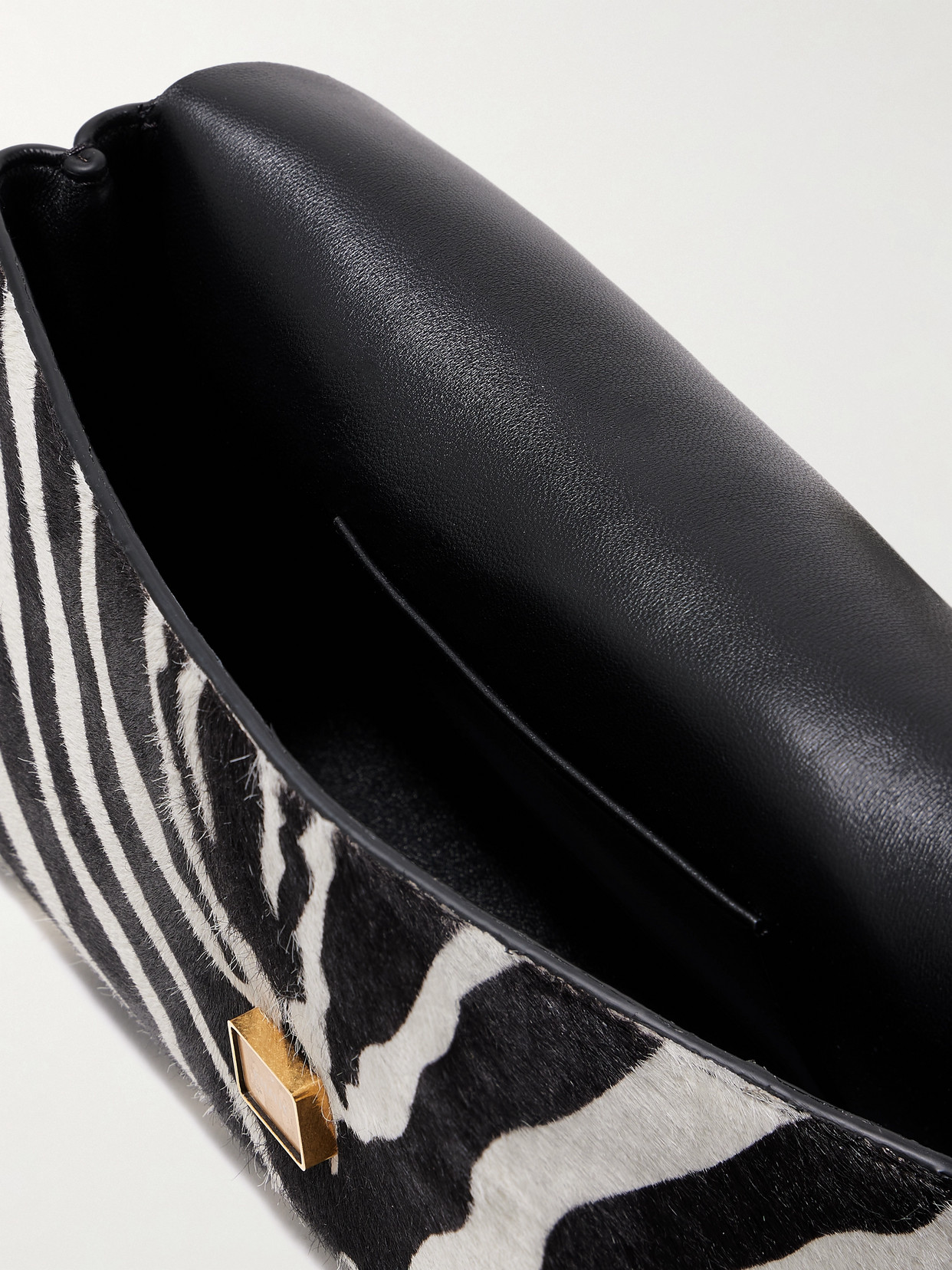 Khaite Audrey Zebra-print Calf Hair Clutch In Multi