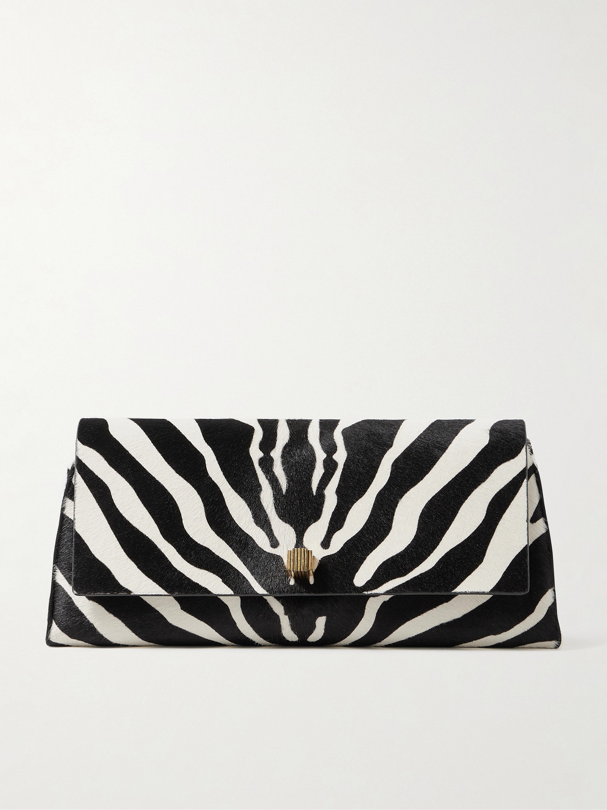 Khaite Audrey Zebra-print Calf Hair Clutch In Multi