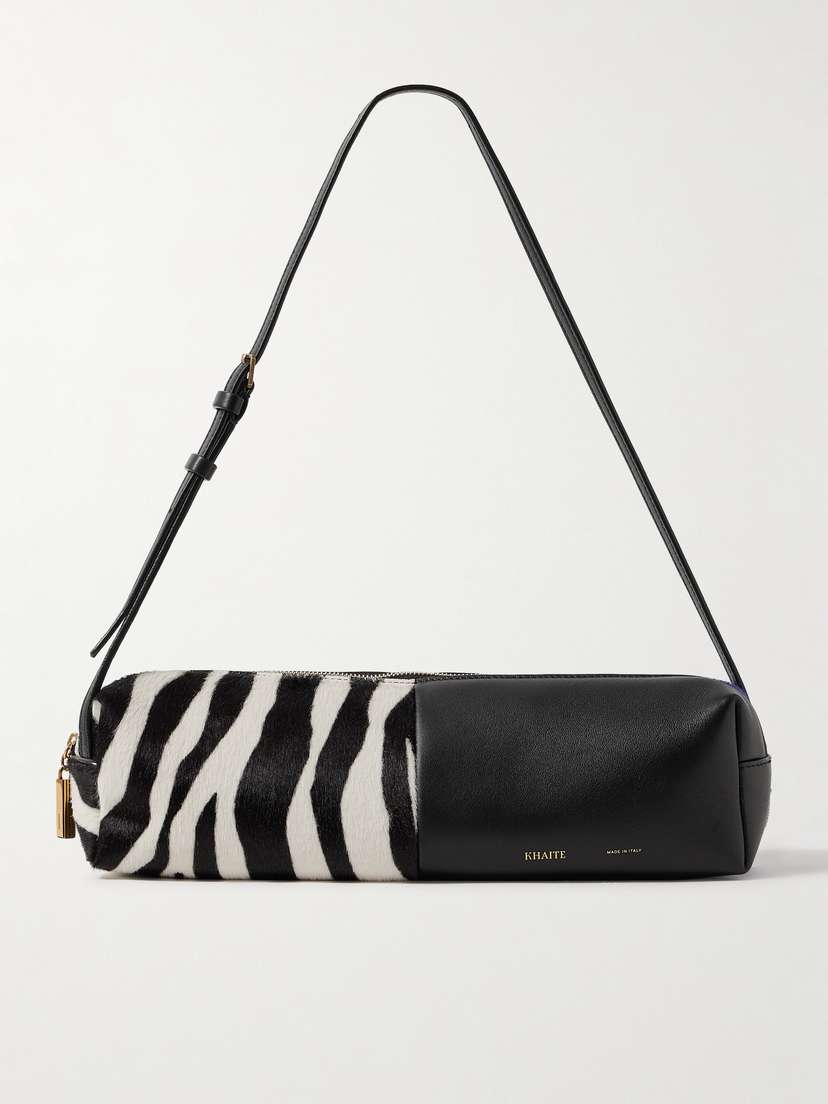 Khaite Kye Zebra-print Calf Hair And Leather Shoulder Bag