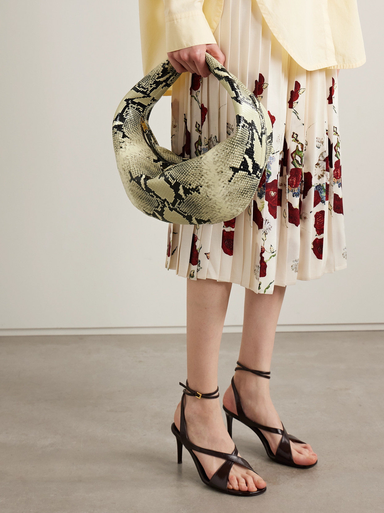 Khaite Olivia Medium Snake-effect Leather Tote In Animal Print