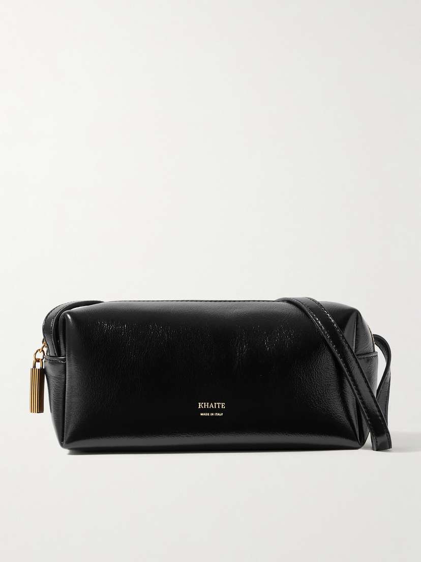 Khaite Kye Glossed-leather Shoulder Bag
