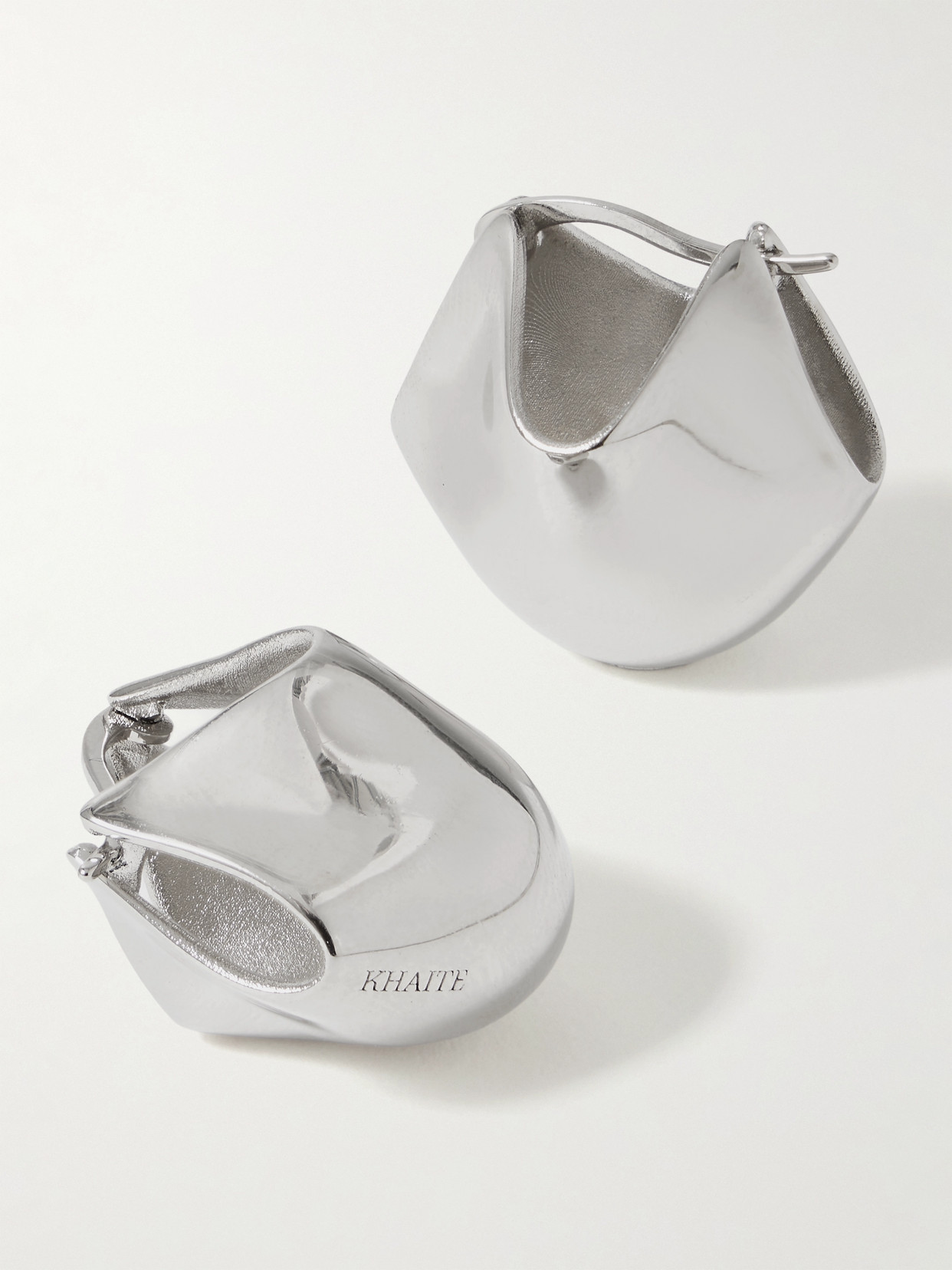 Khaite Lotus Small Silver-tone Earrings In Silver