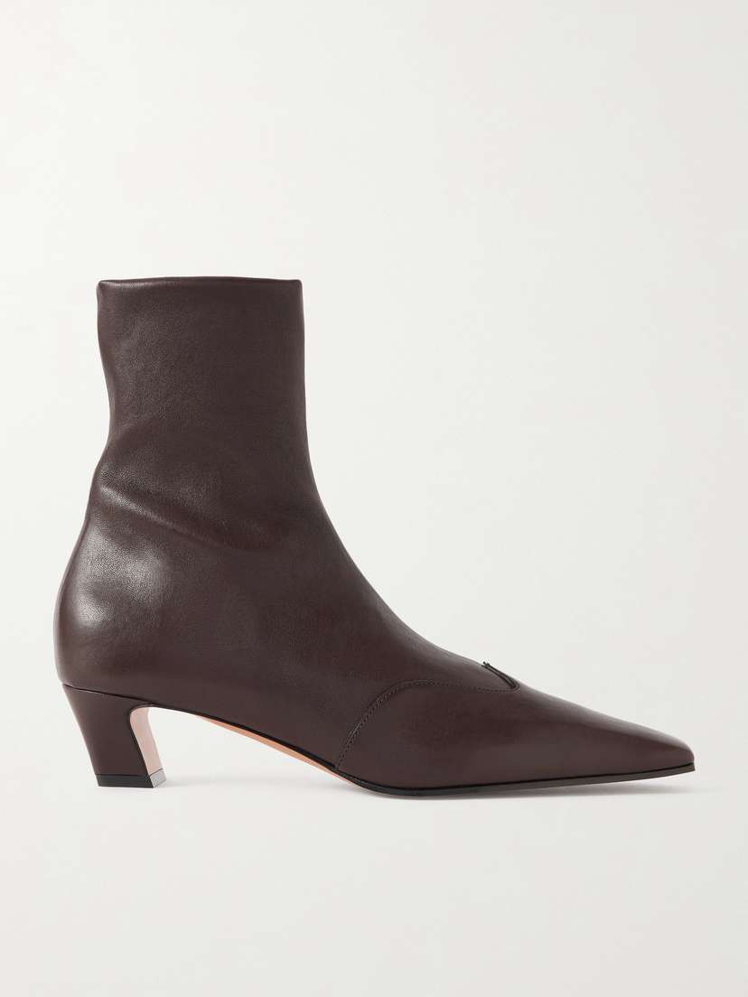 Khaite Nevada Leather Ankle Boots