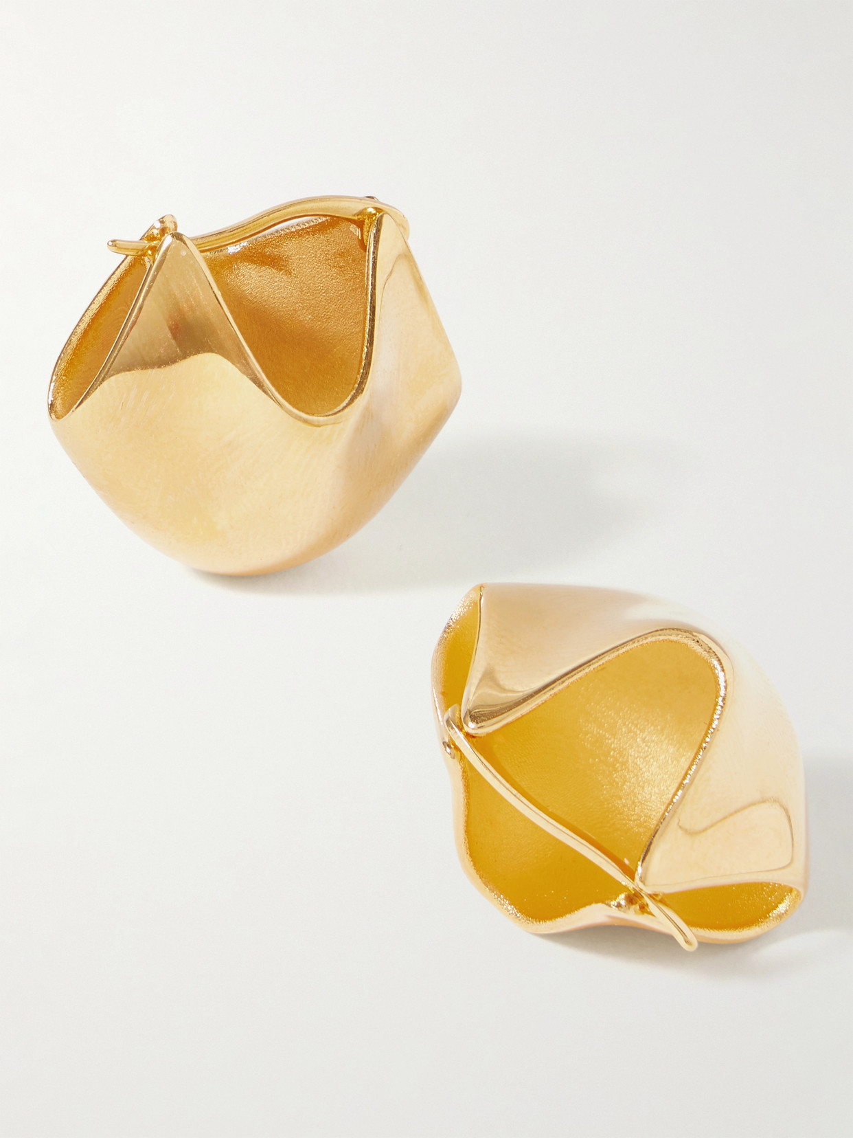Khaite Lotus Small Gold-plated Earrings In Gold