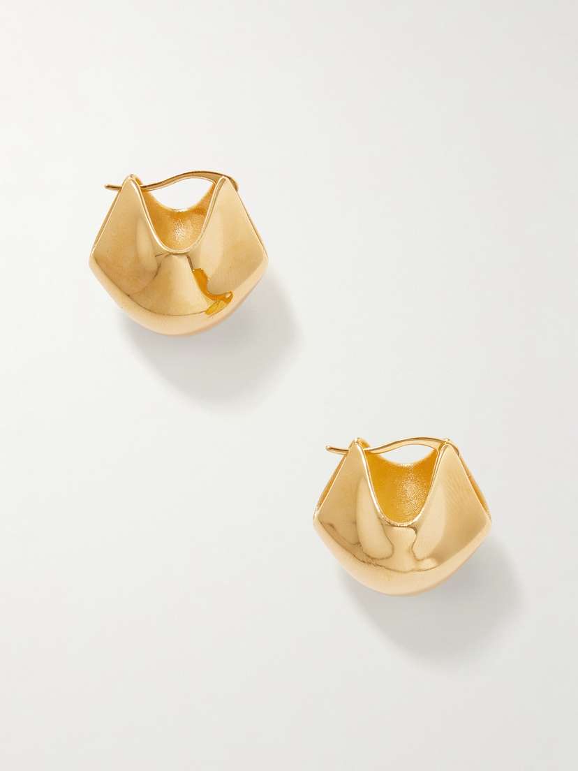 Khaite Lotus Small Gold-plated Earrings