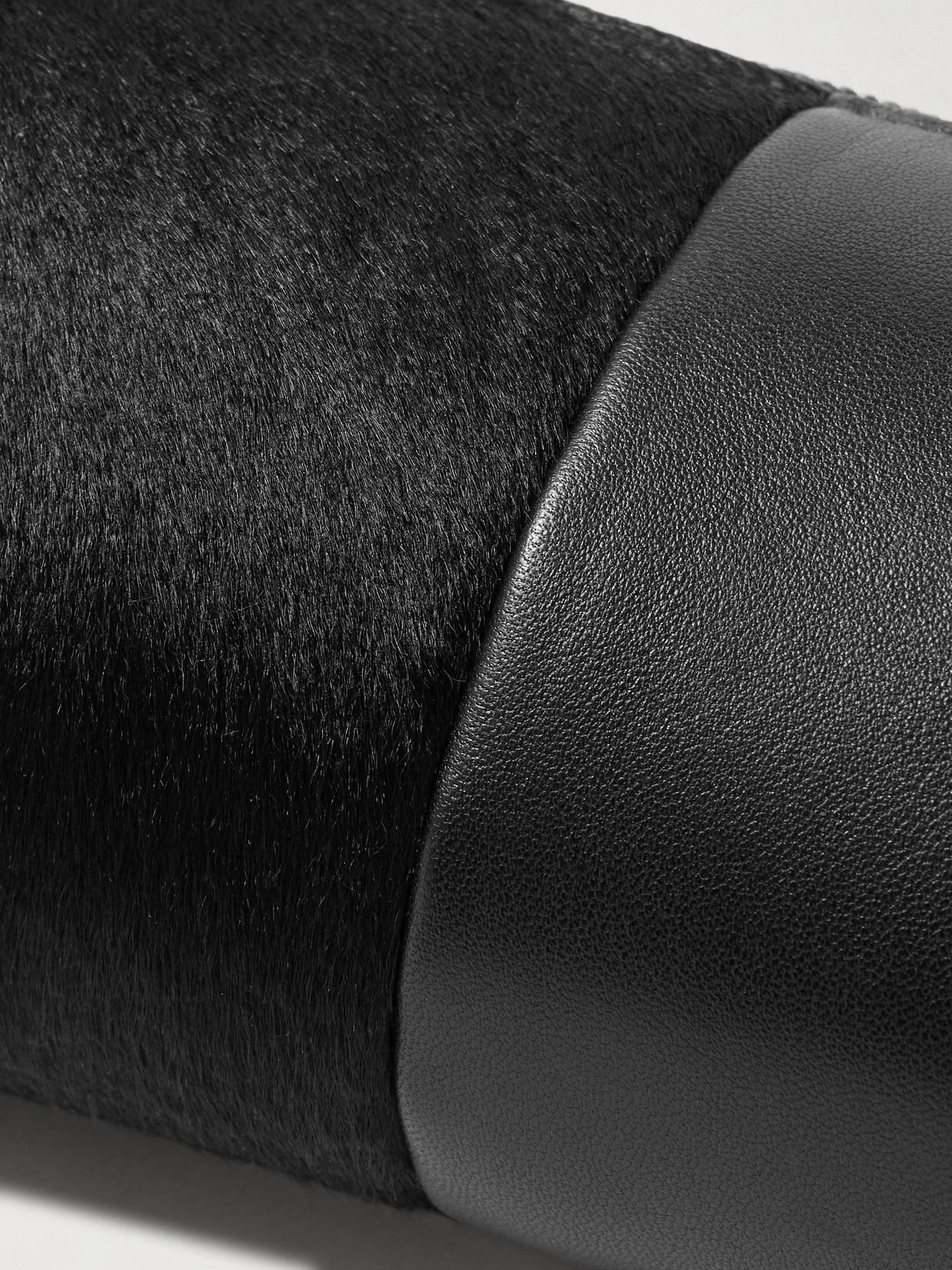 Khaite Kye Calf Hair And Leather Shoulder Bag In Black