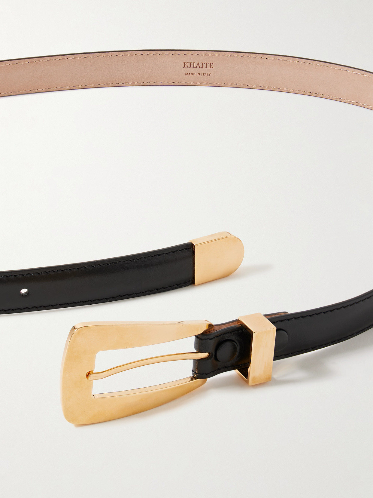 Khaite Lucca Leather Belt In Black