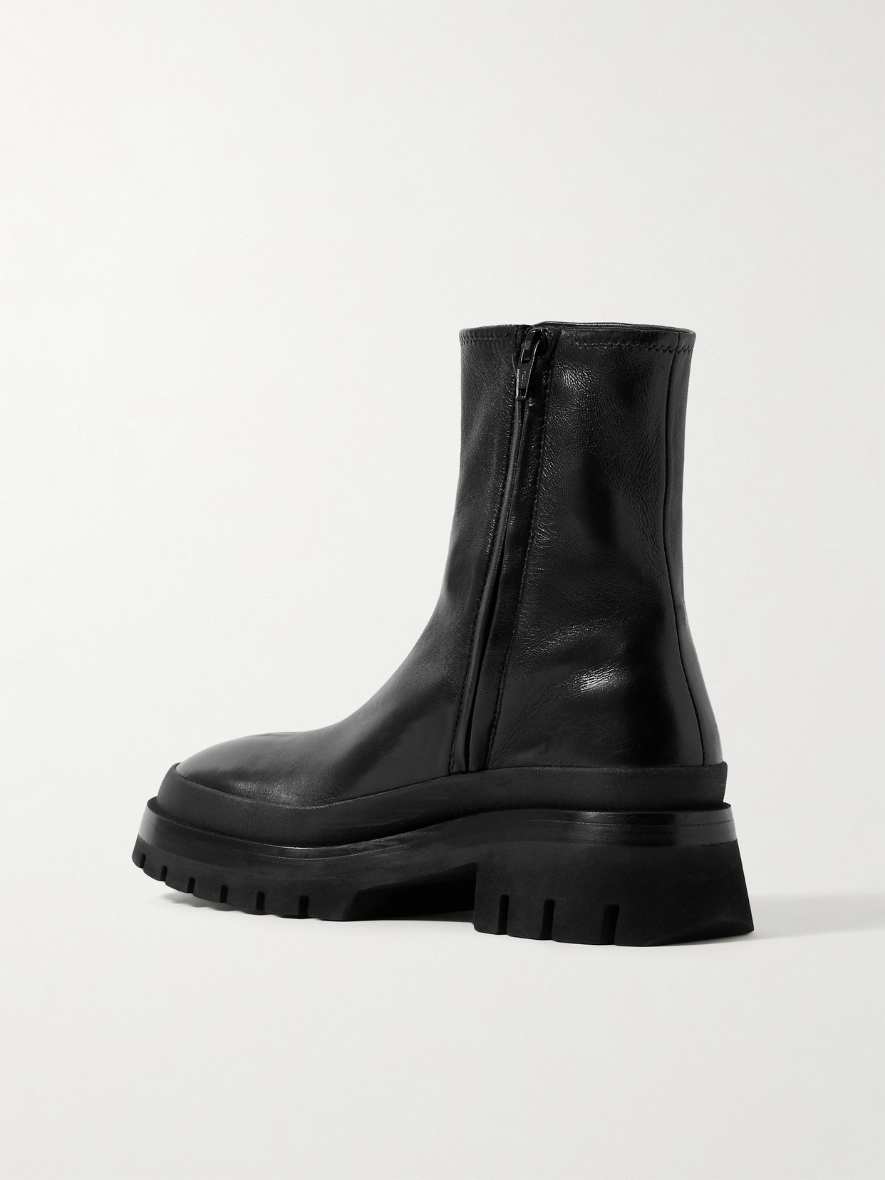 Khaite Fallon Leather Ankle Boots In Black