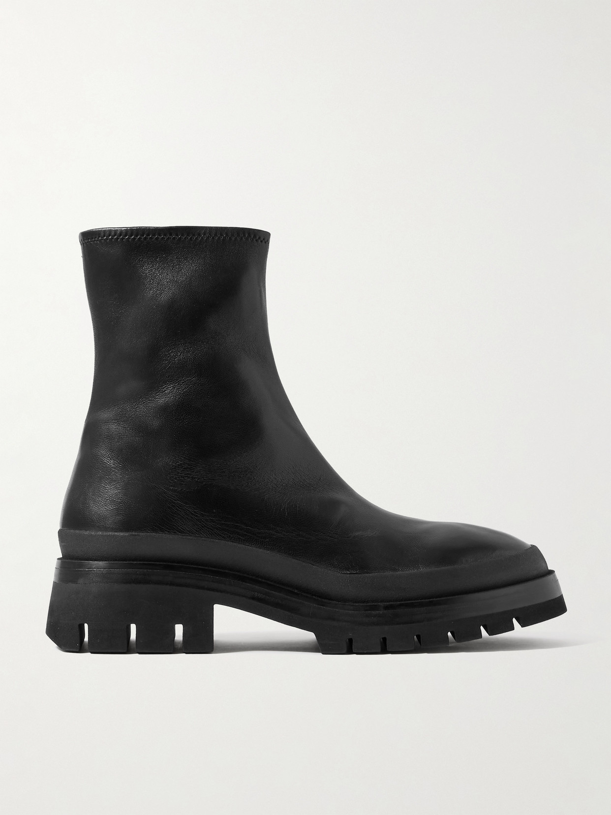 Khaite Fallon Leather Ankle Boots In Black
