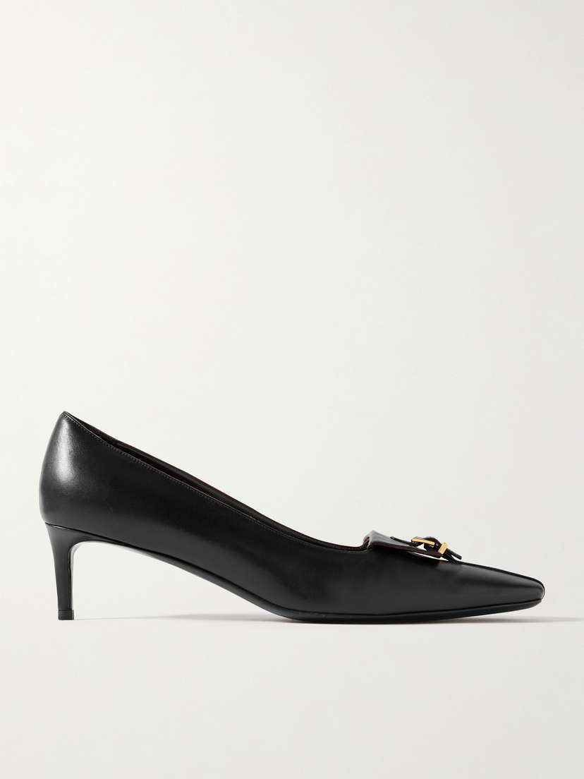 Khaite Celia Pocket Buckled Leather Pumps