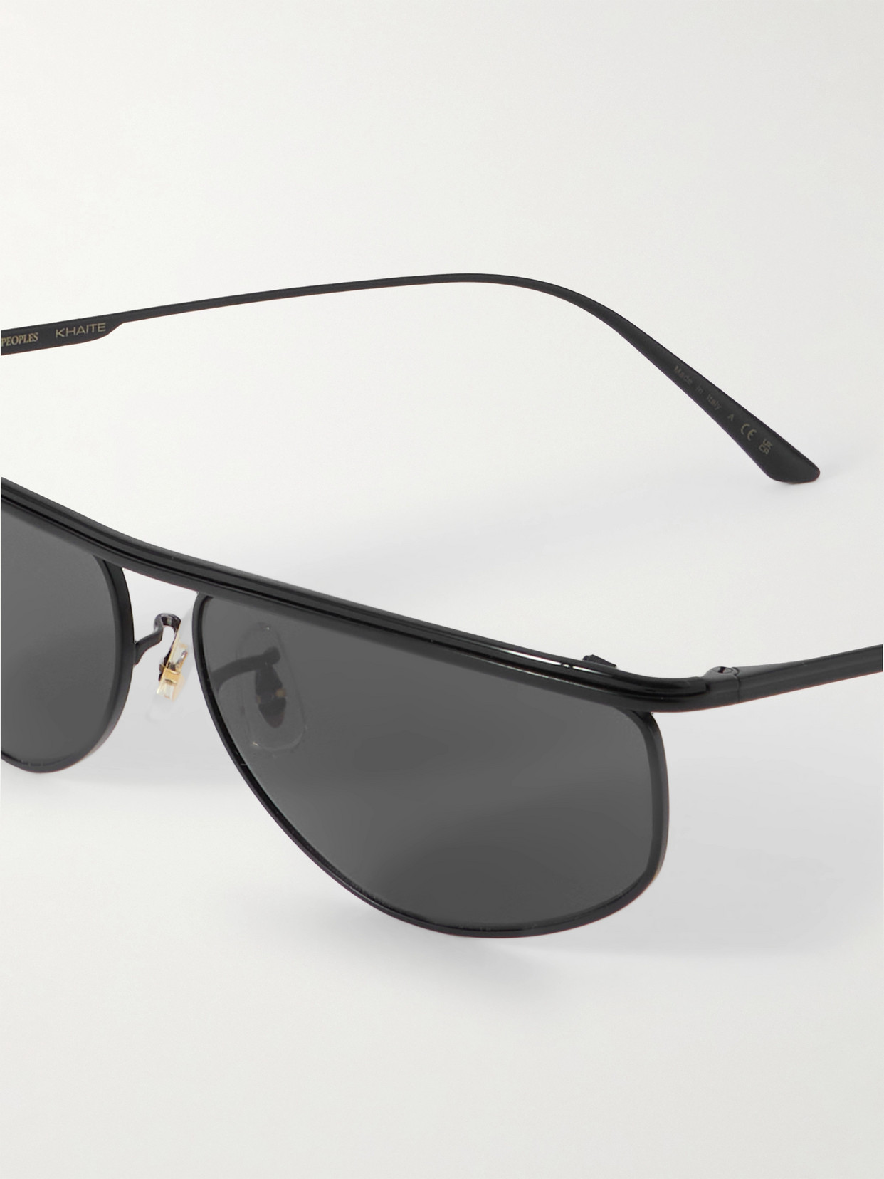 Oliver Peoples + Khaite 1986 D-frame Acetate And Metal Sunglasses In Black