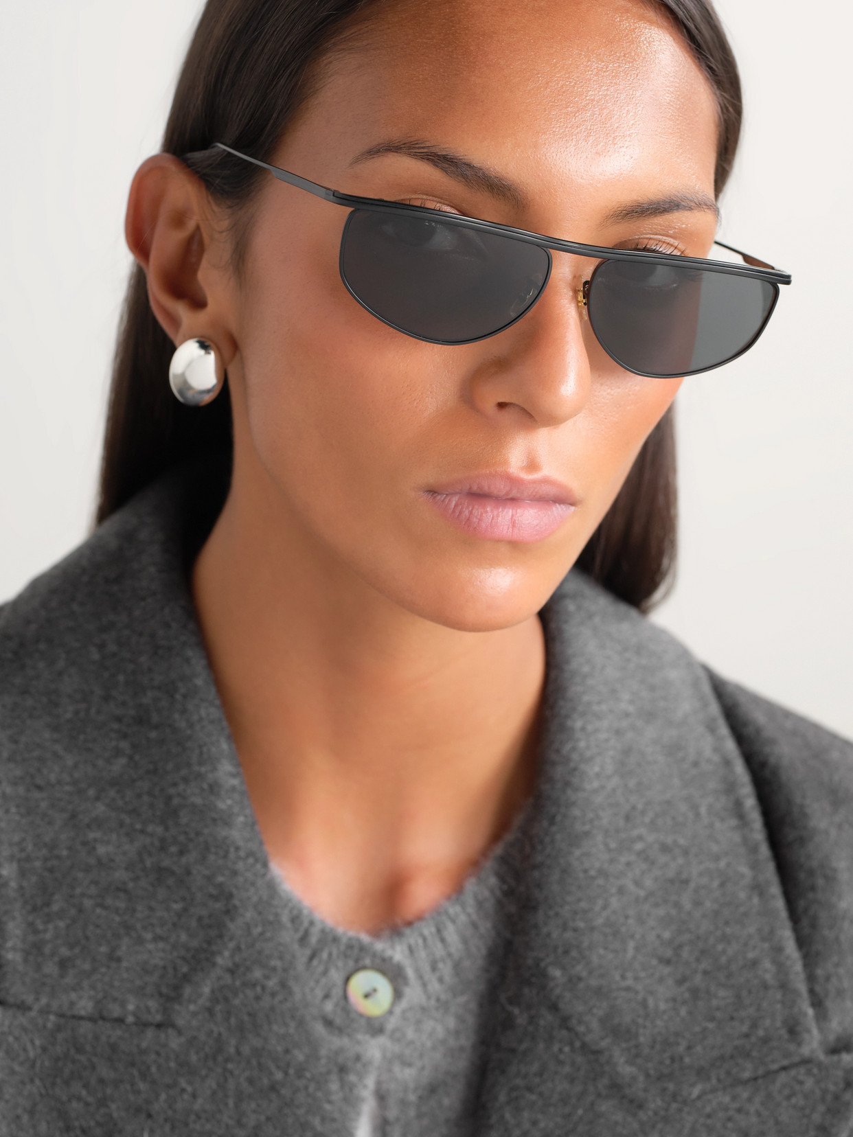 Oliver Peoples + Khaite 1986 D-frame Acetate And Metal Sunglasses In Black