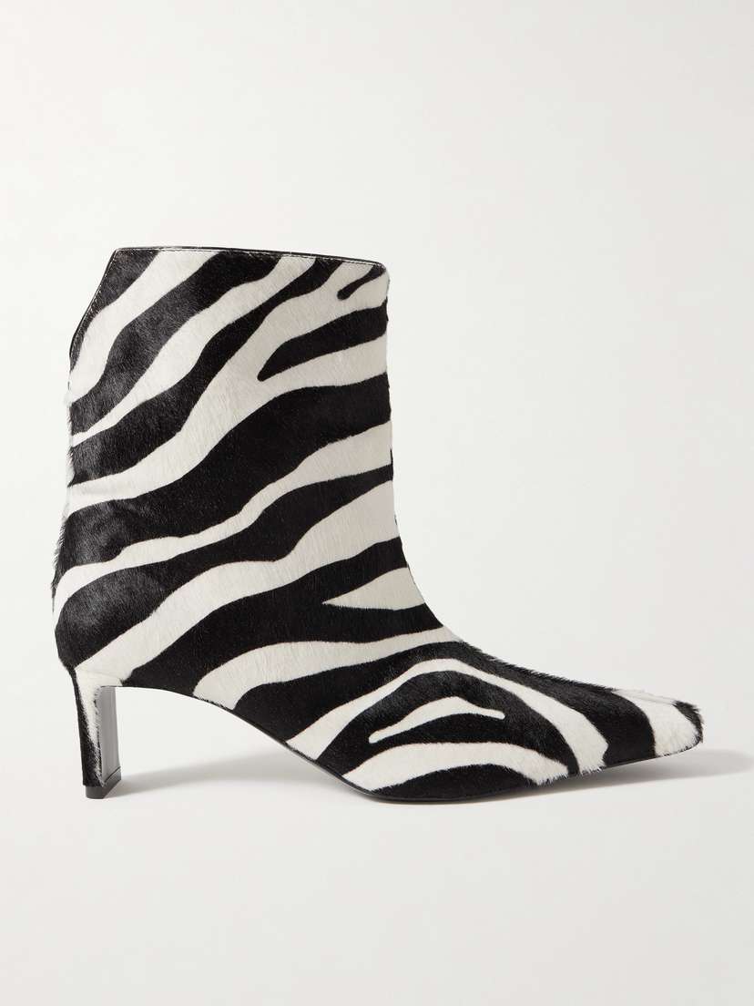 Khaite Ona Zebra-print Calf Hair Ankle Boots