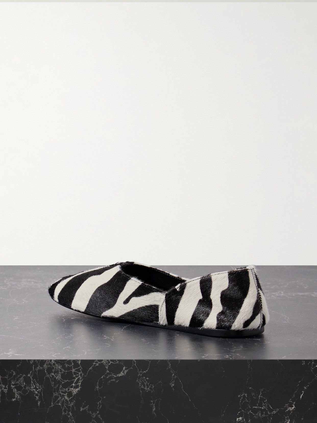 Khaite Jane Zebra-print Calf Hair Ballet Flats In Animal Print