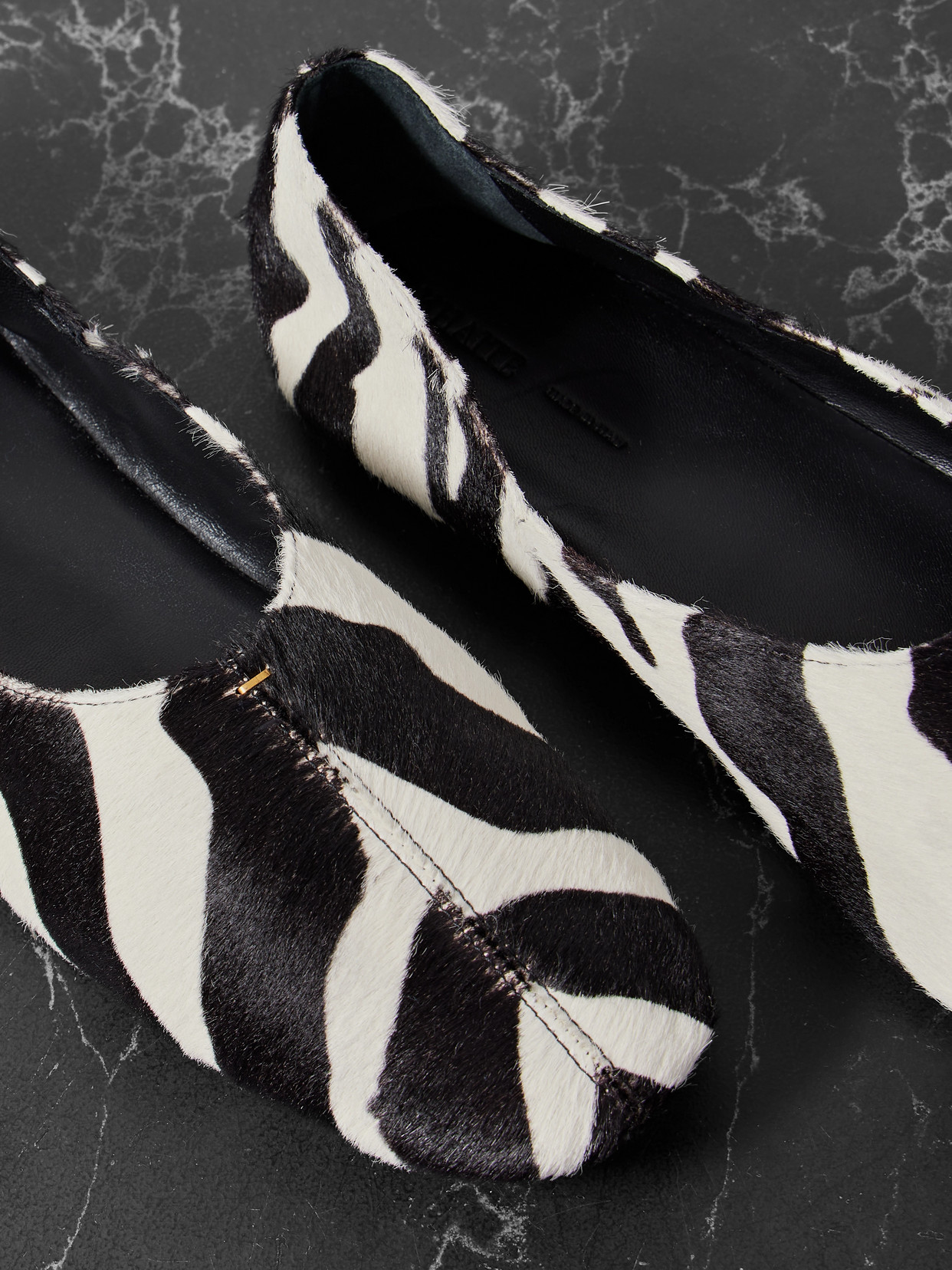 Khaite Jane Zebra-print Calf Hair Ballet Flats In Animal Print