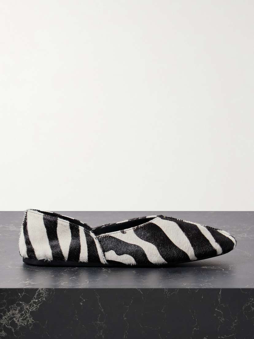 Khaite Jane Zebra-print Calf Hair Flats