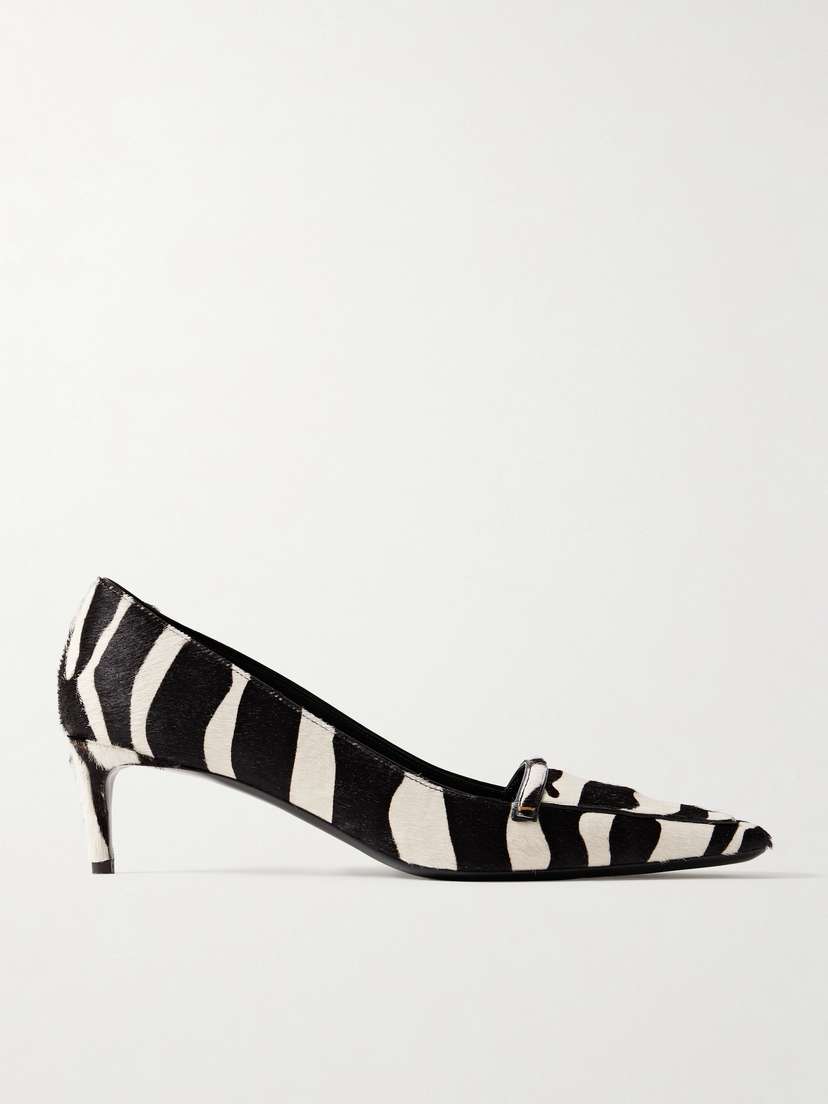 Khaite — Celia zebra-print calf hair pumps