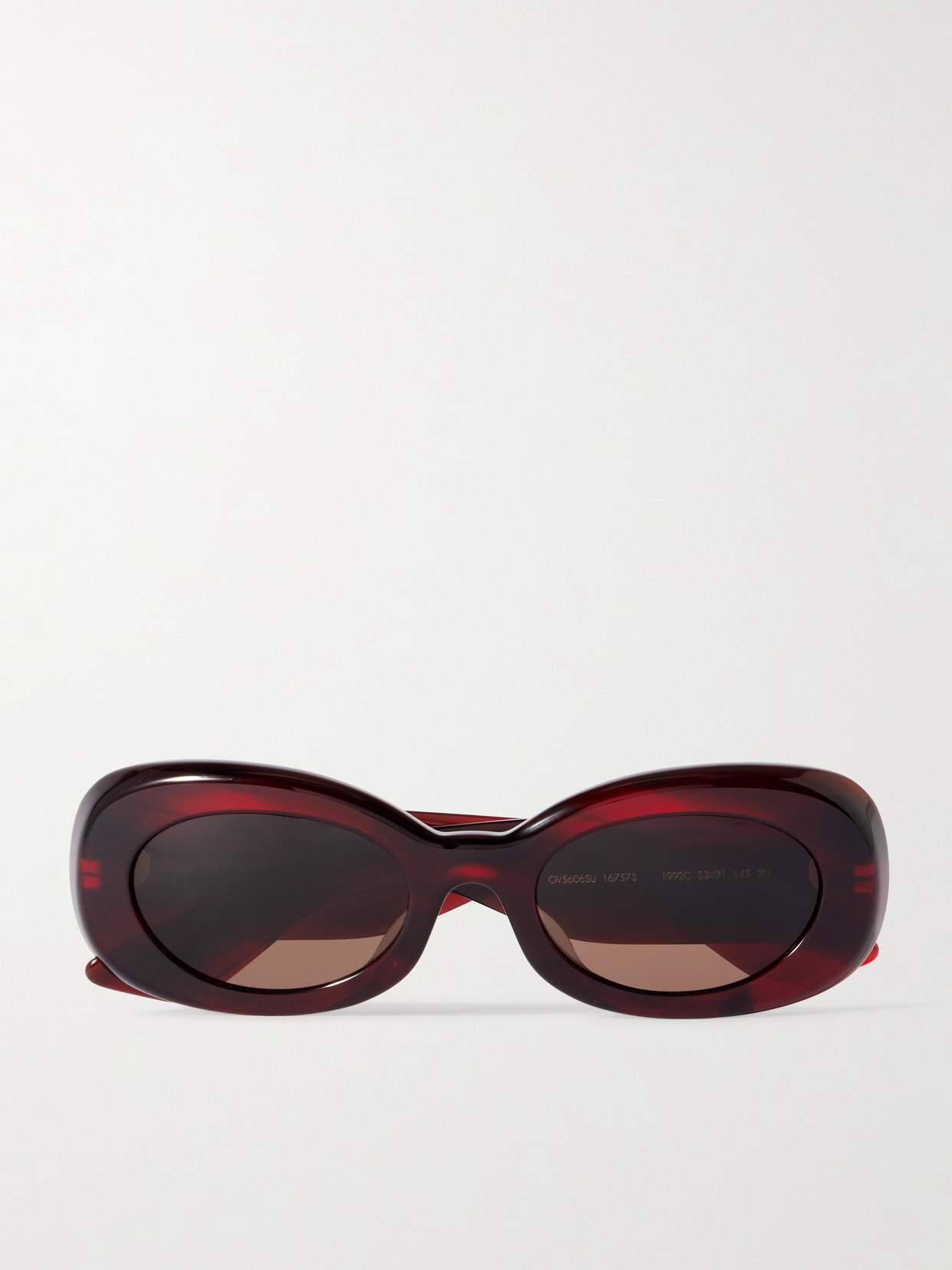 Oliver Peoples + Khaite Oval-frame Acetate Sunglasses In Burgundy