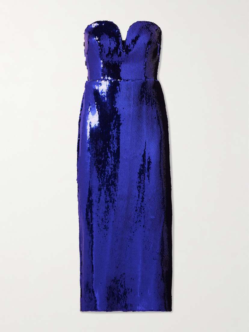 Alex Perry Strapless Sequined Stretch-jersey Midi Dress