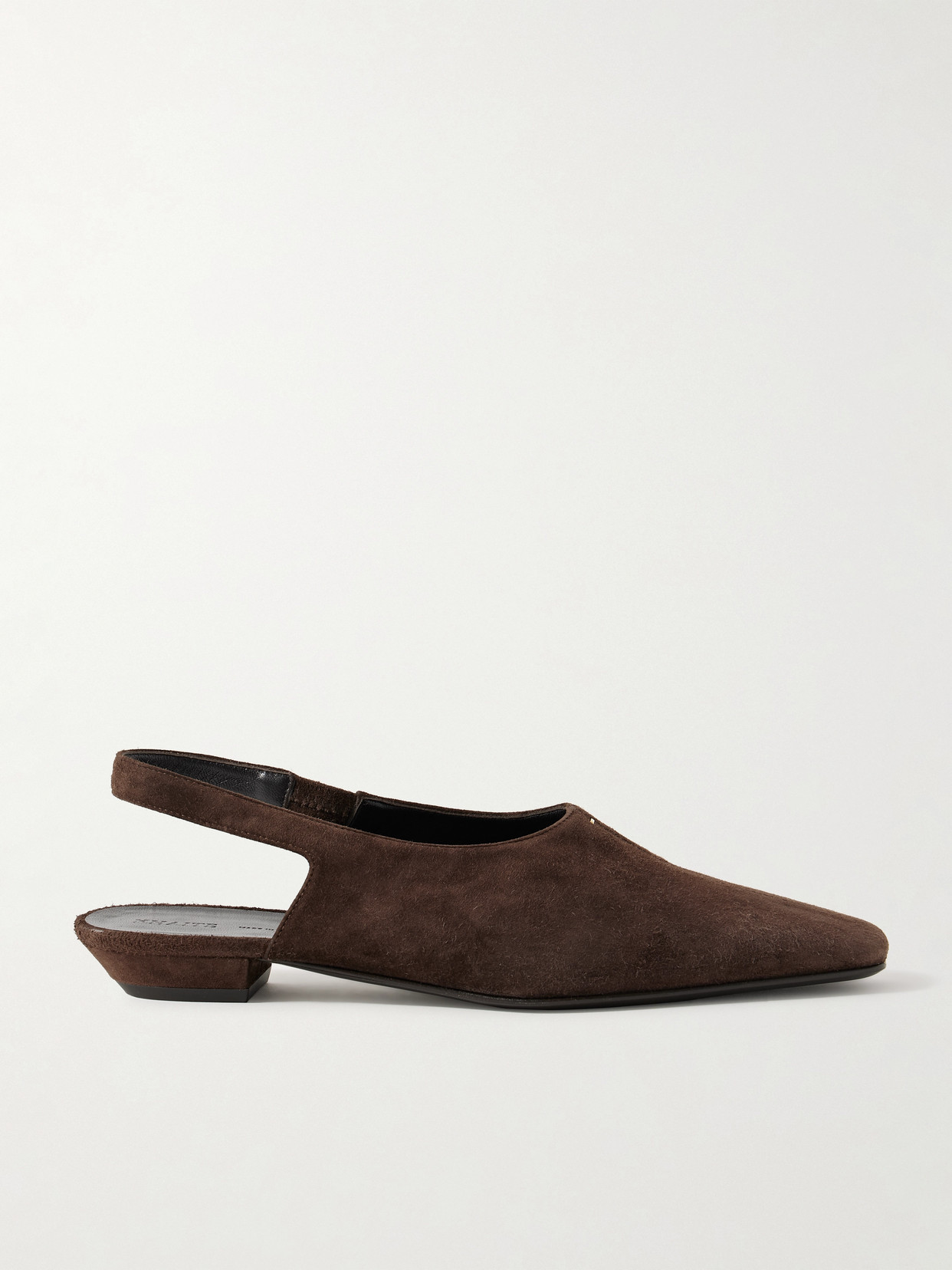 Khaite Cecilia Suede Slingback Flats In Brown