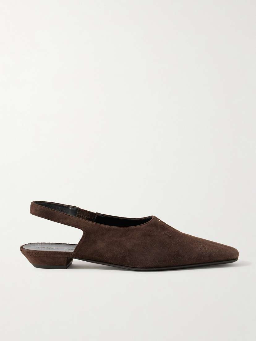 Khaite Celia Suede Slingback Flats