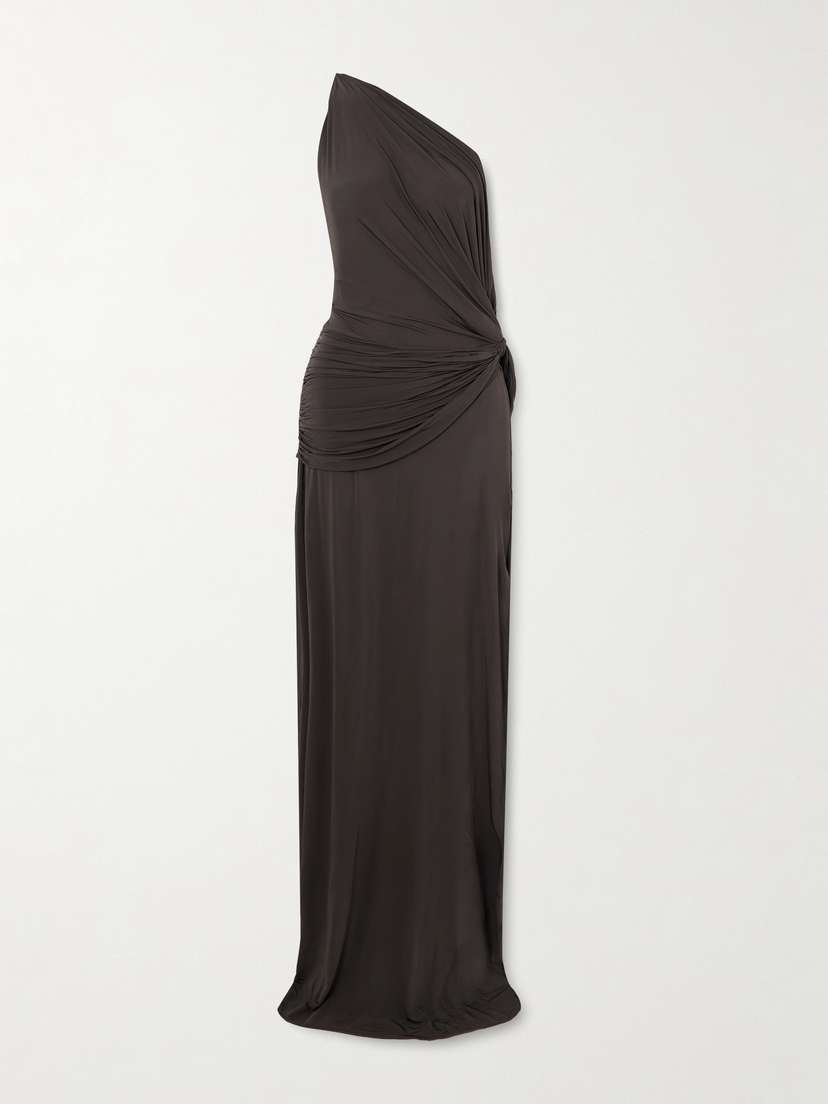Alex Perry One-shoulder Draped Stretch-jersey Gown