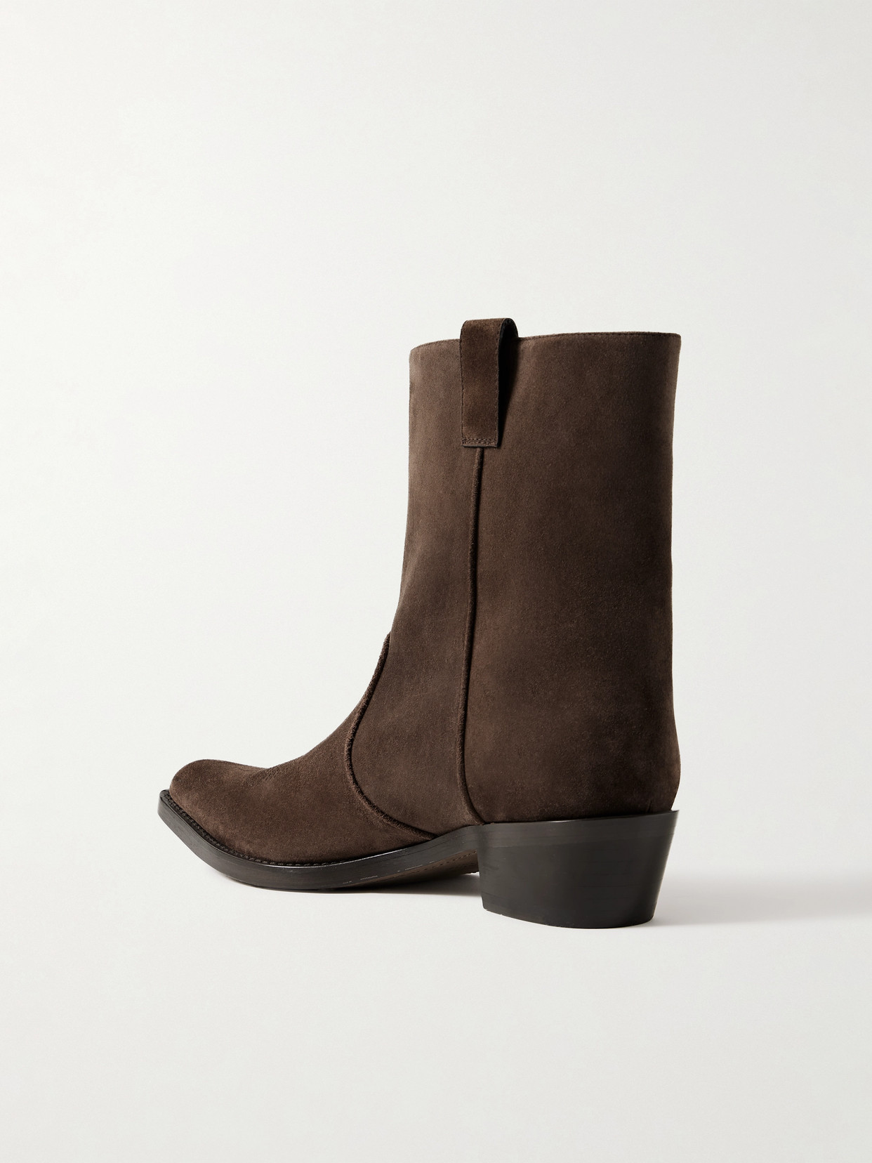 Khaite Brown Calf Leather Bos Taurus Ankle Boots In Brown