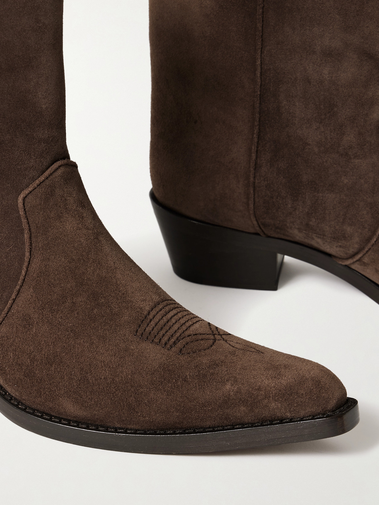 Khaite Brown Calf Leather Bos Taurus Ankle Boots In Brown