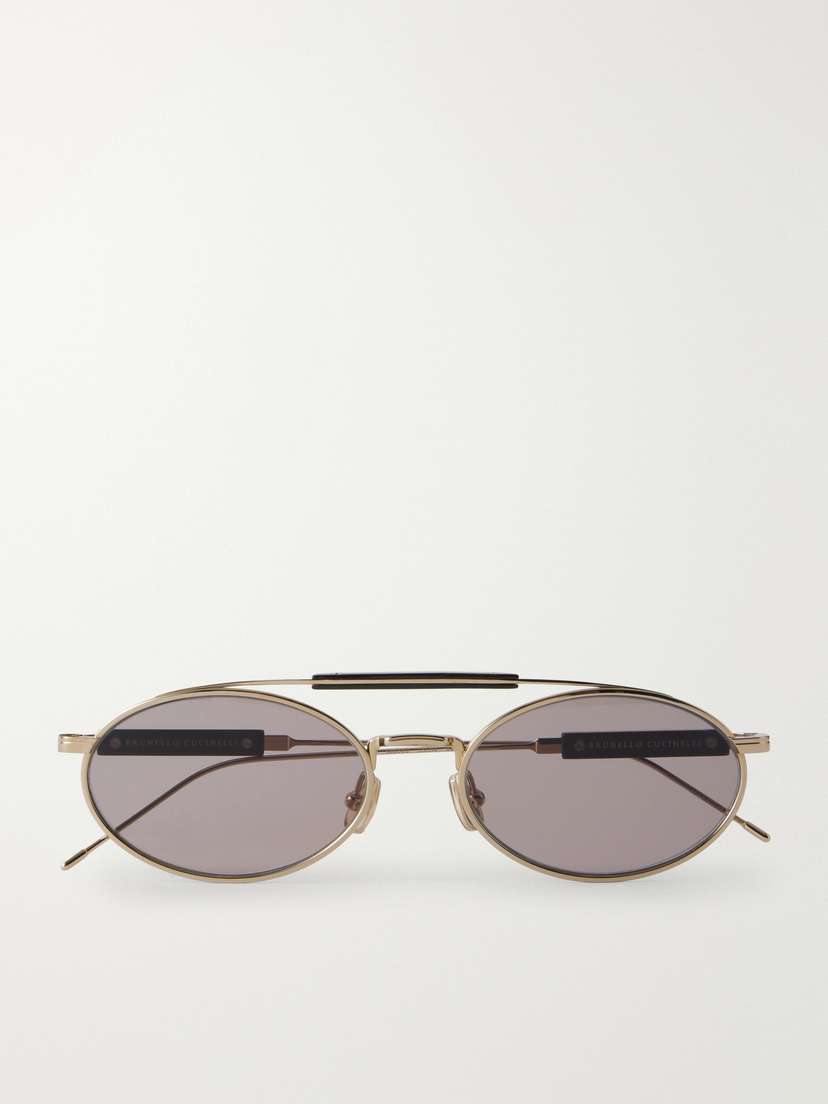 Brunello Cucinelli Aviator-style Gold-tone And Acetate Sunglasses