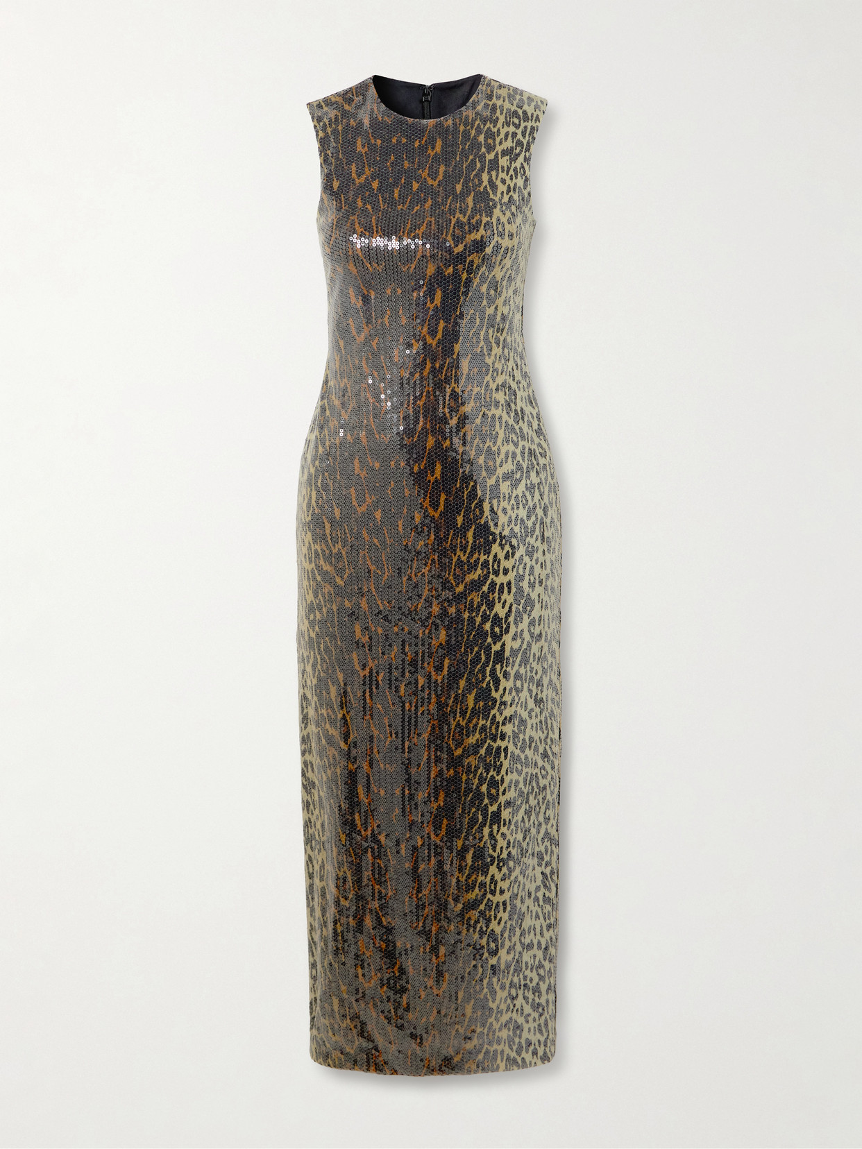 Alex Perry Leopard-print Sequined Stretch-mesh Midi Dress In Animal Print