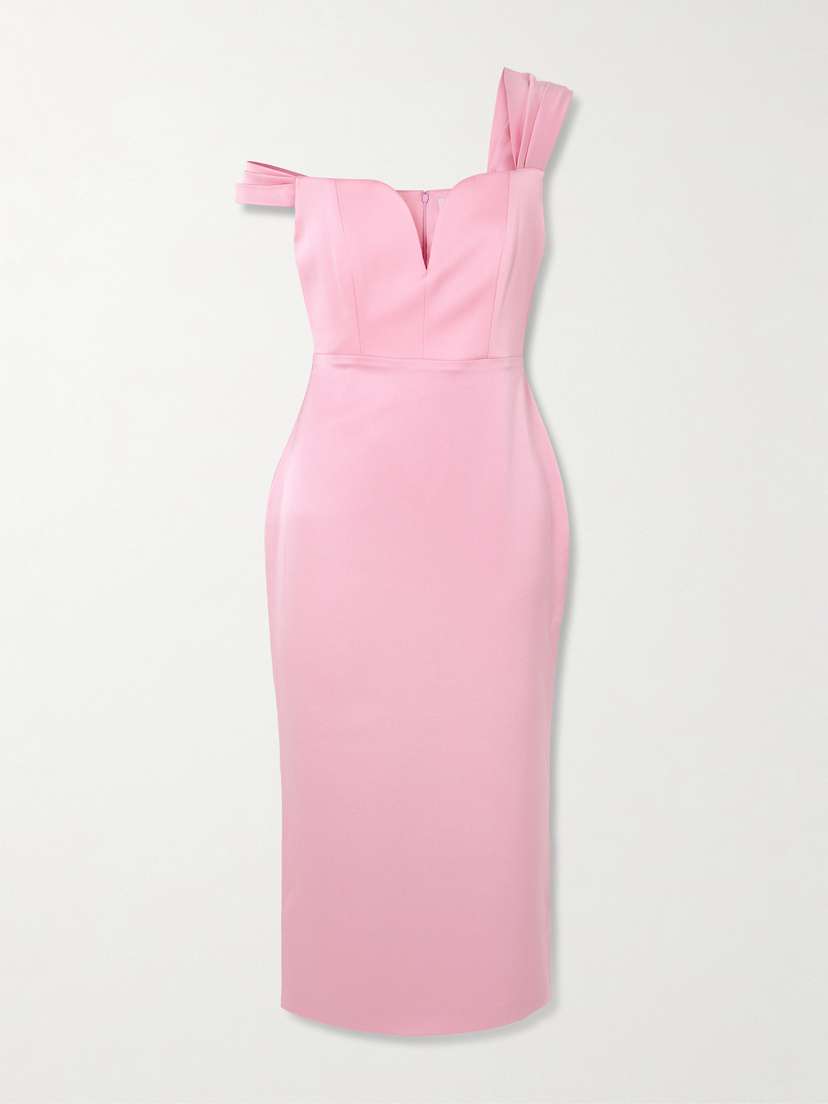 Alex Perry Off-the-shoulder Satin-crepe Midi Dress