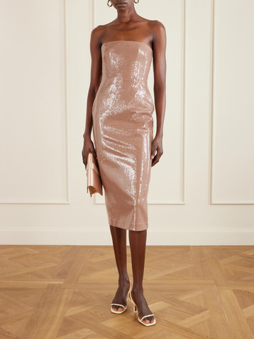 Alex Perry Strapless sequined stretch-mesh gown