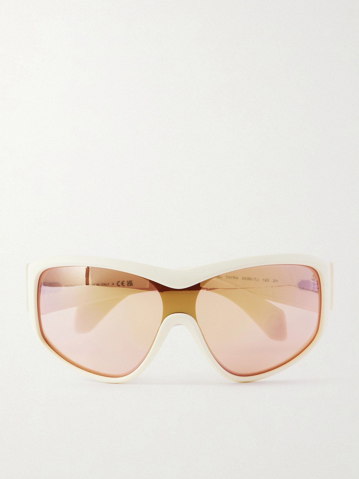 Moncler Thyra Oval-frame Ski Sunglasses In White