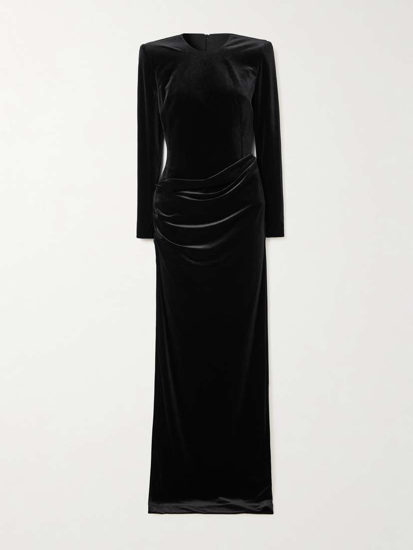 Alex Perry Draped Velvet Gown