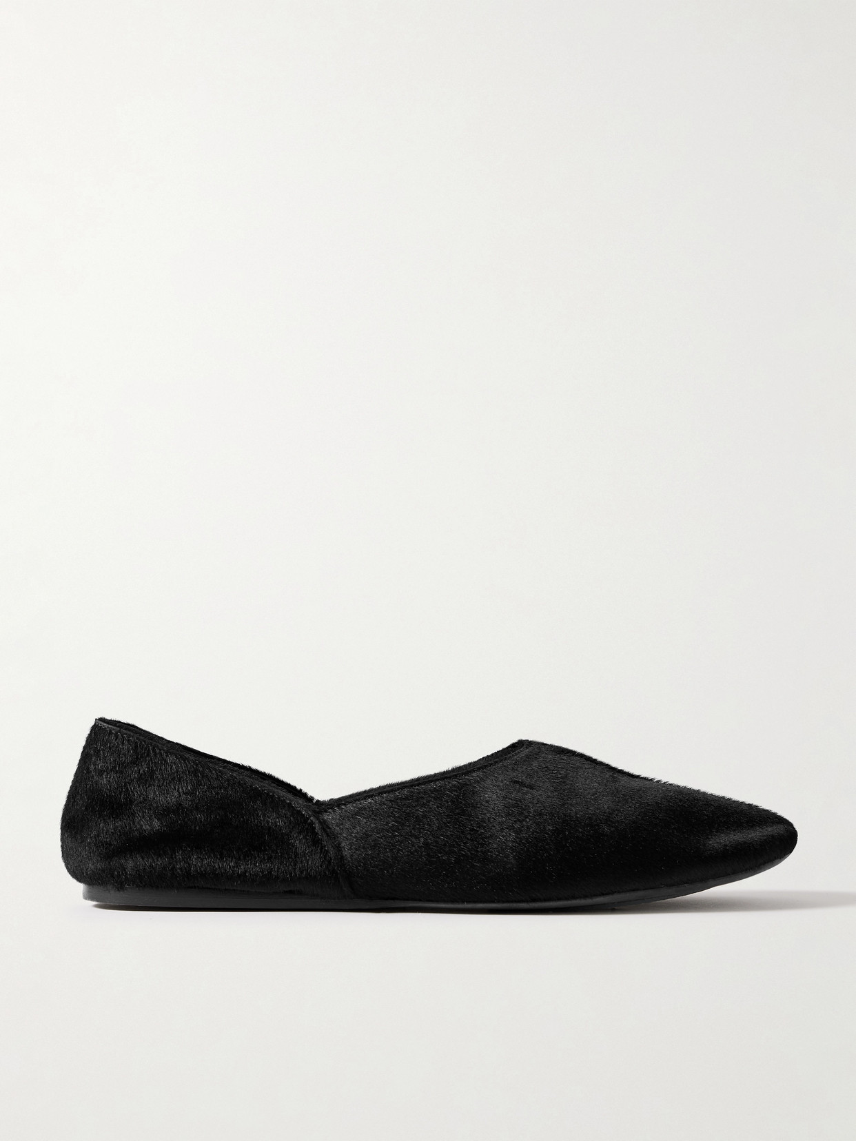 Khaite Jane Calf Hair Flats In Black