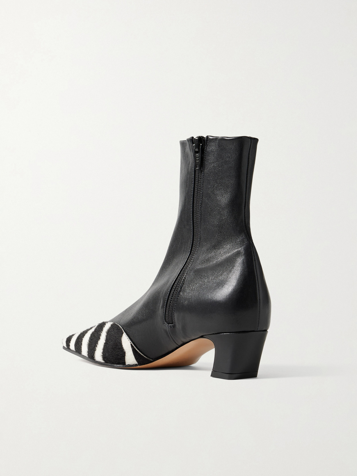 Nevada Leather And Zebra-Print Ankle Boots